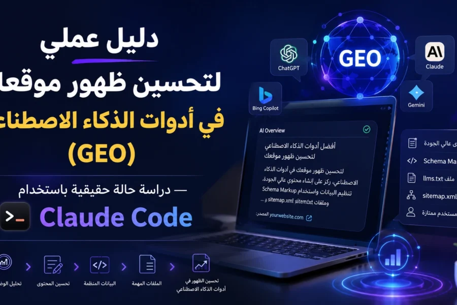 دليل عملي لتحسين ظهور موقعك في أدوات الذكاء الاصطناعي (GEO) — دراسة حالة حقيقية باستخدام Claude Code